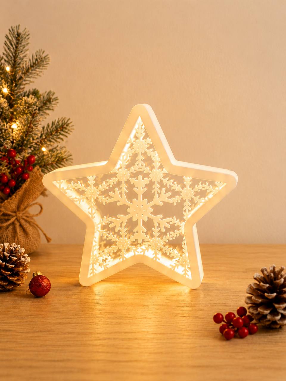 Estrela de Natal Vazada Fina